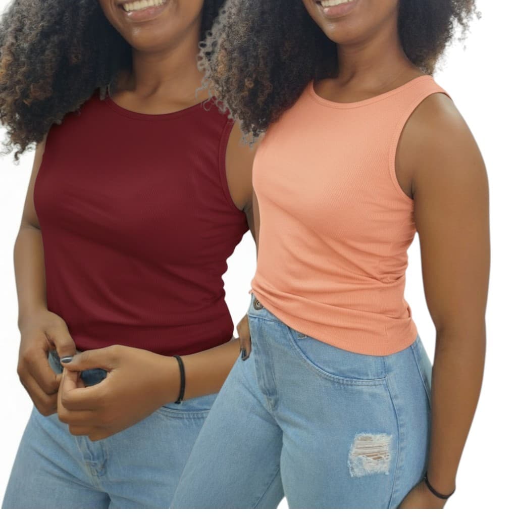 KIT DE REGATA FEMININA RIBANA CANELADA BÁSICA.