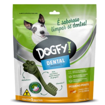 Dental snack Dogfy original com 5 unidades 75 g