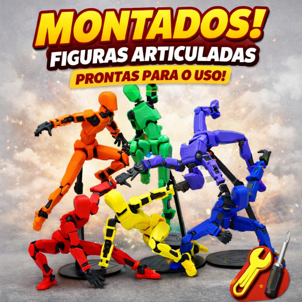 Boneco Robo Dummy 13 Articulado 14cm - Figura Anatômica Brinquedo Colecionável 3D