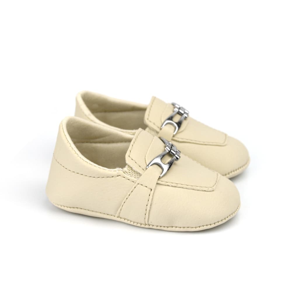 Sapatinho Bebê Mocassim Social Com Metal Ideal Para Batizado Apresentaçâo