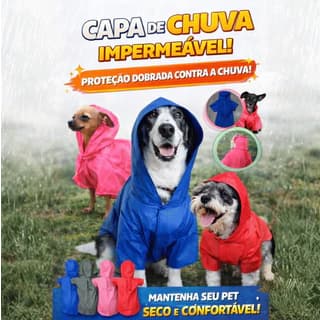 Capa De Chuva Cachorro Para Cães À Prova D"água Com Capuz Impermeável Jaqueta Pet