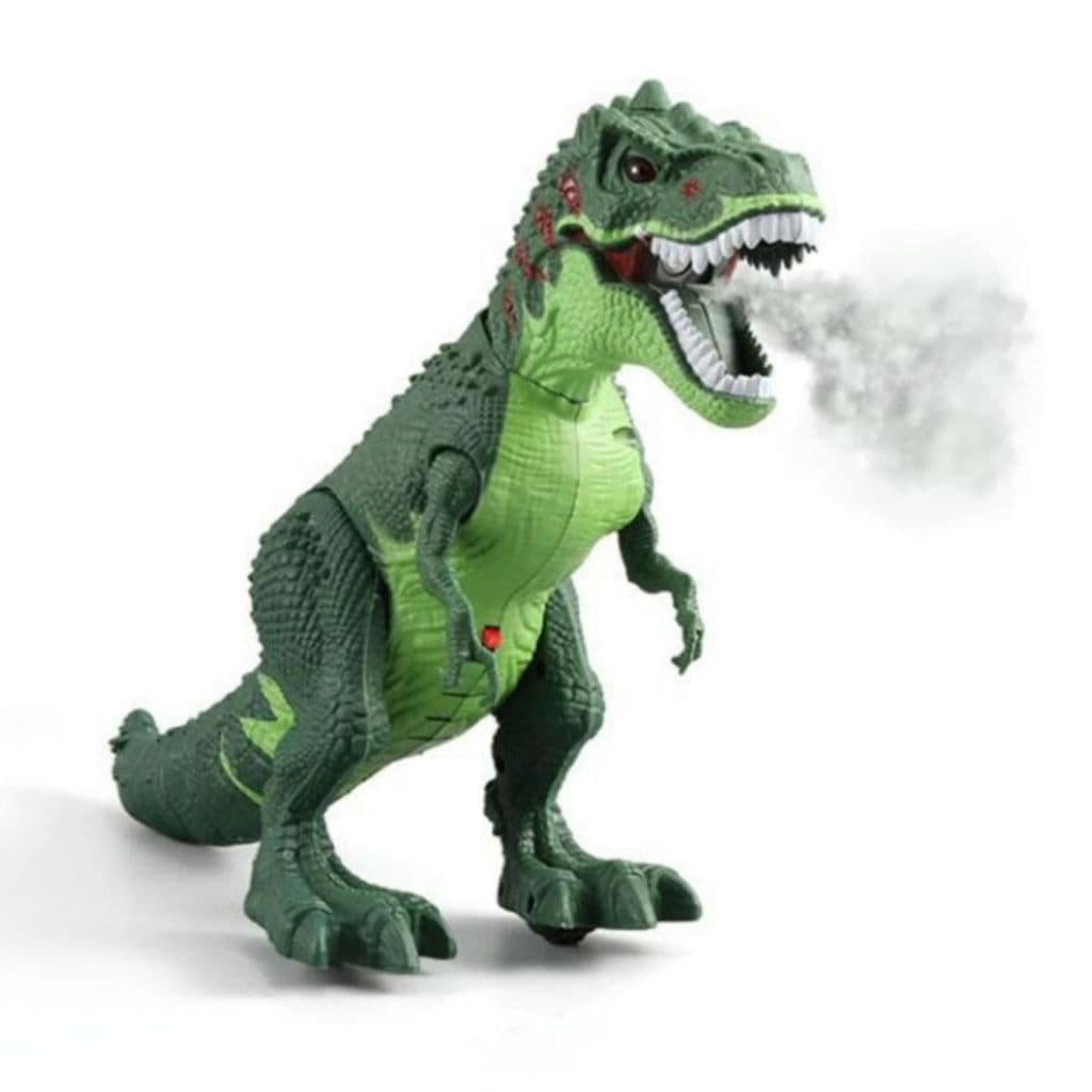 Brinquedo Dinossauro Robô Rex Anda Solta Fumaça Emite Luzes e Sons