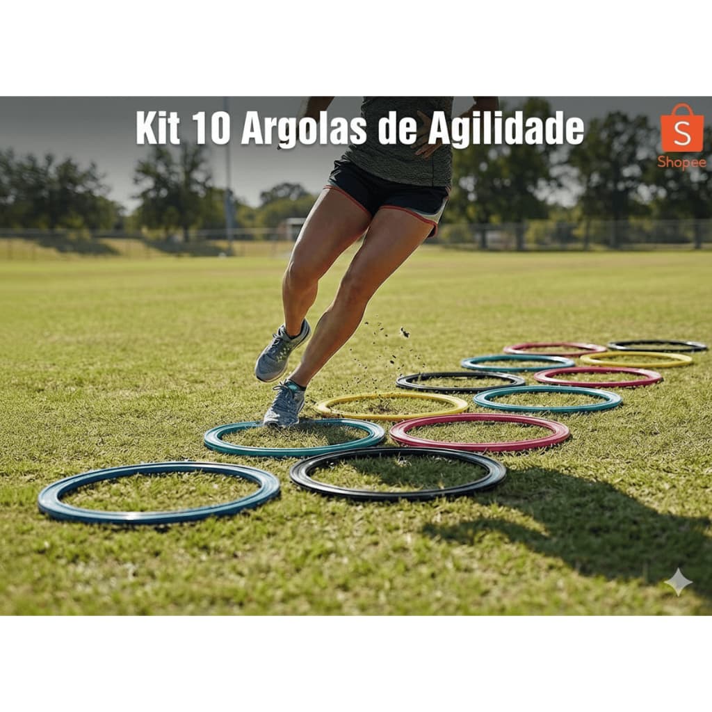 Kit 10 Argolas de Agilidade Polipropileno 41x35cm Treino Funcional