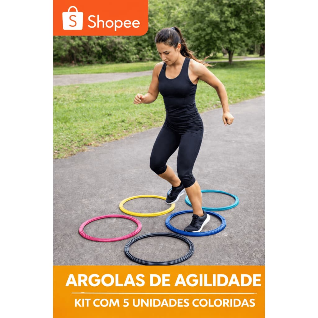 Kit 5 Argolas de Agilidade 41cm – Treino Funcional, Coordenação, Velocidade e Agilidade