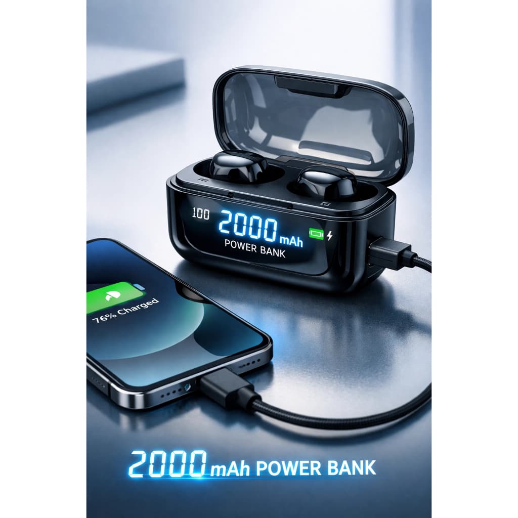 M10 FONE - Bluetooth 5.1 Sem Fio Display Digital M-10 TWS Fone De Ouvido Sem Fio Prova D'água M10-Fone De Ouvido Prático