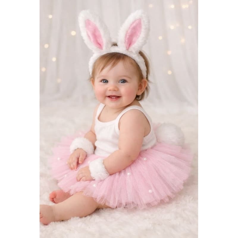 Saia tutu bebê coelhinha pascoa fantasia