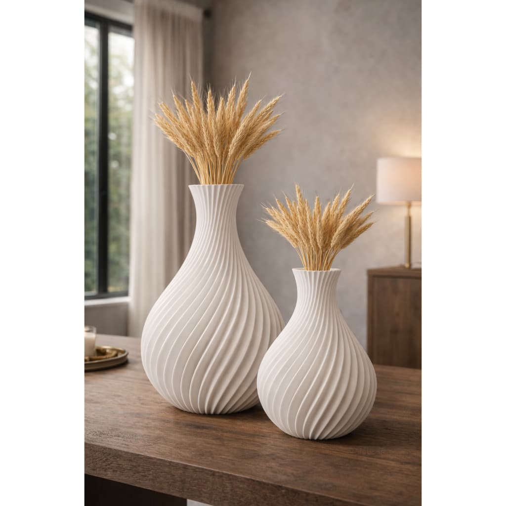 Vaso Decoração Lorena Moderno Kit 2 Peças Escandinavo Mesa Sala Centro Aparador Decoração Elegante