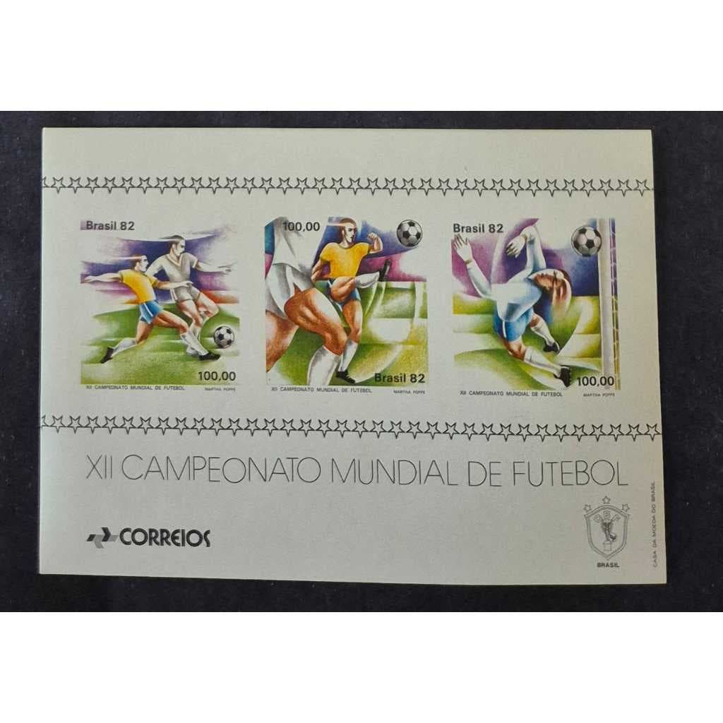 Bloco selo dod correios B-50 - XII Campeonato Mundial De Futebol Espanha 82 - filatelia