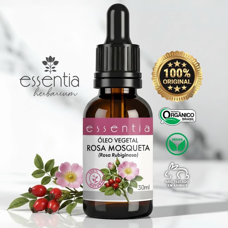 Rubiginosa-Óleo de Rosa Mosqueta-100% Puro, Clareador Mancha Estria Celulite Linhas de Expressão