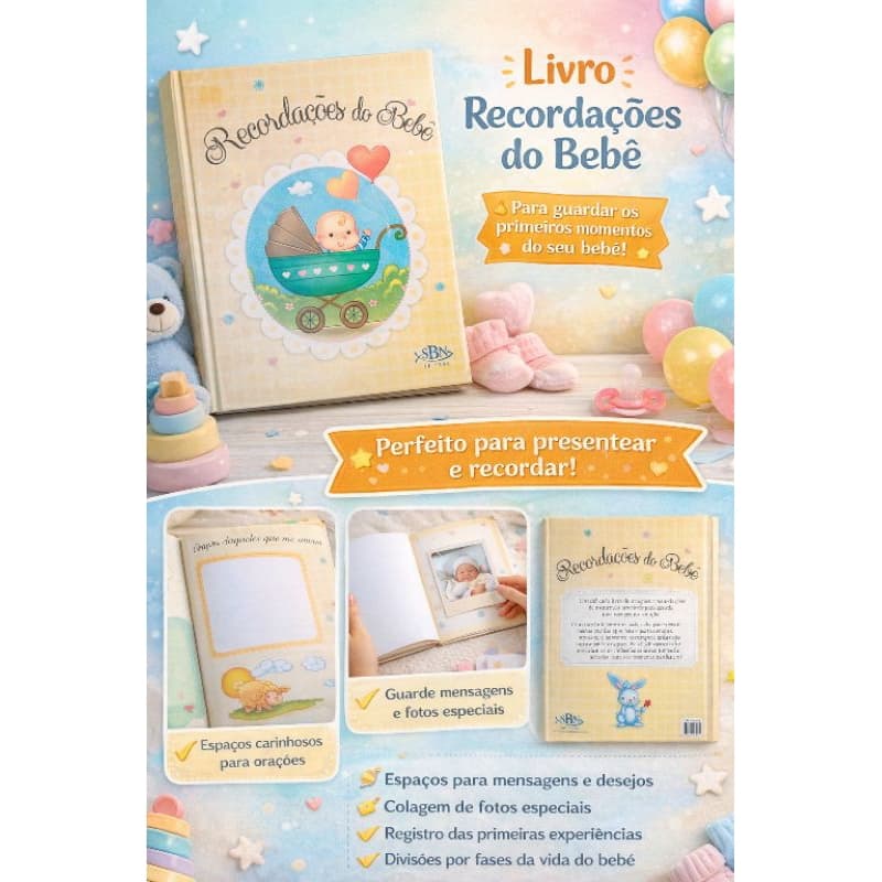 💖 Livro Recordações do Bebê – Um Tesouro para a Vida Toda