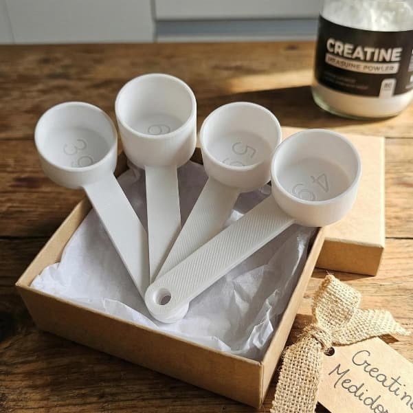 Kit Medidor de Creatina 3g 4g 5g 6g - Scoop Dosador de Suplementos em Pó Colher Medidora Precisa