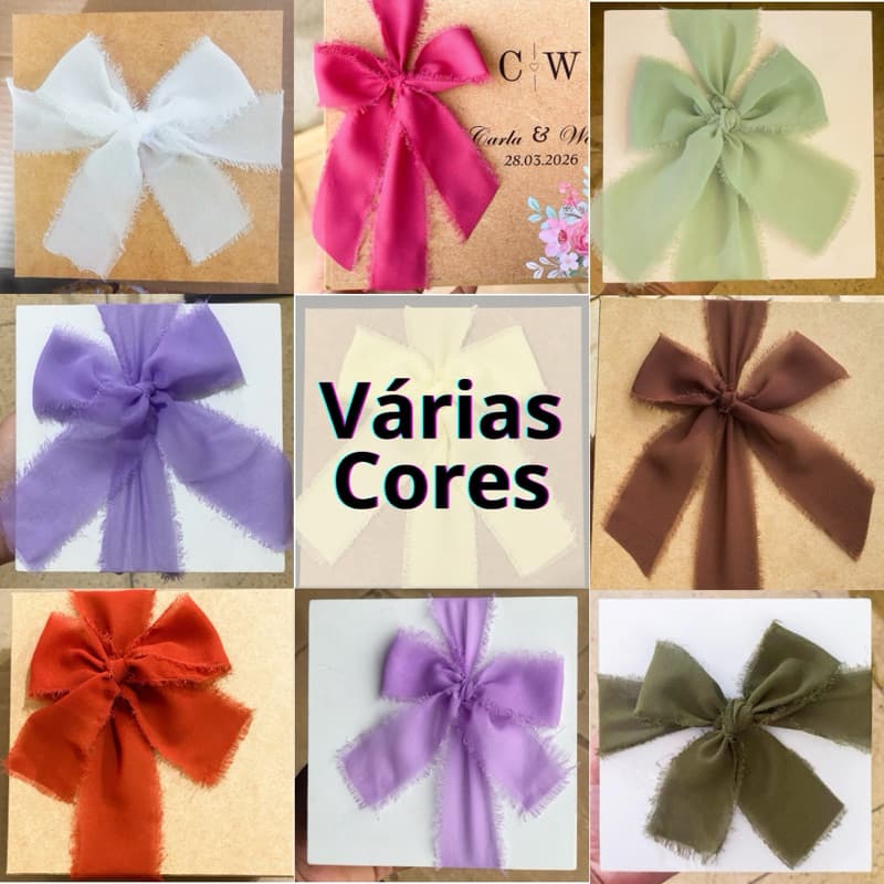 10m Fita Chiffon Artesanal Rústica Desfiada para casamentos, caixas padrinhos, festas