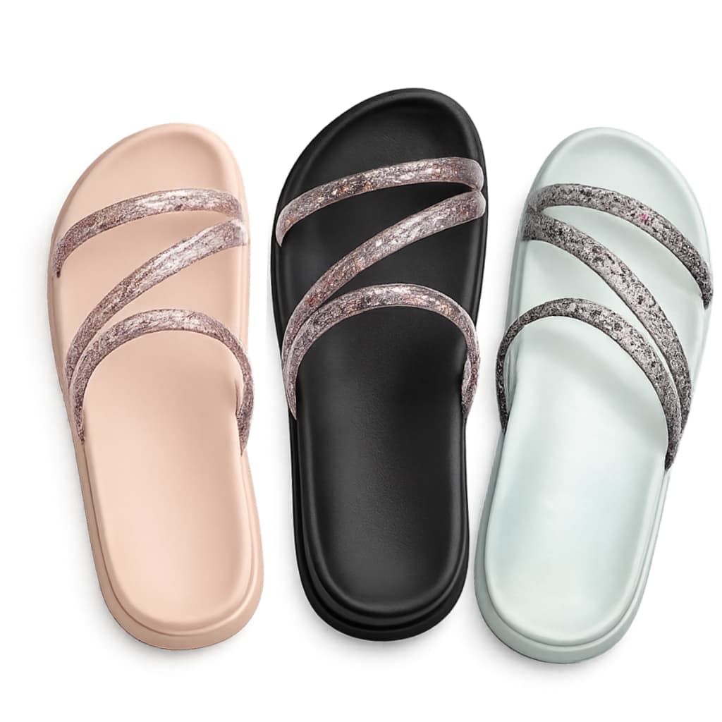 Kit 2 Pares Sandália Papete Feminina Birken Plataforma Varias Cores Rasteirinha Plana