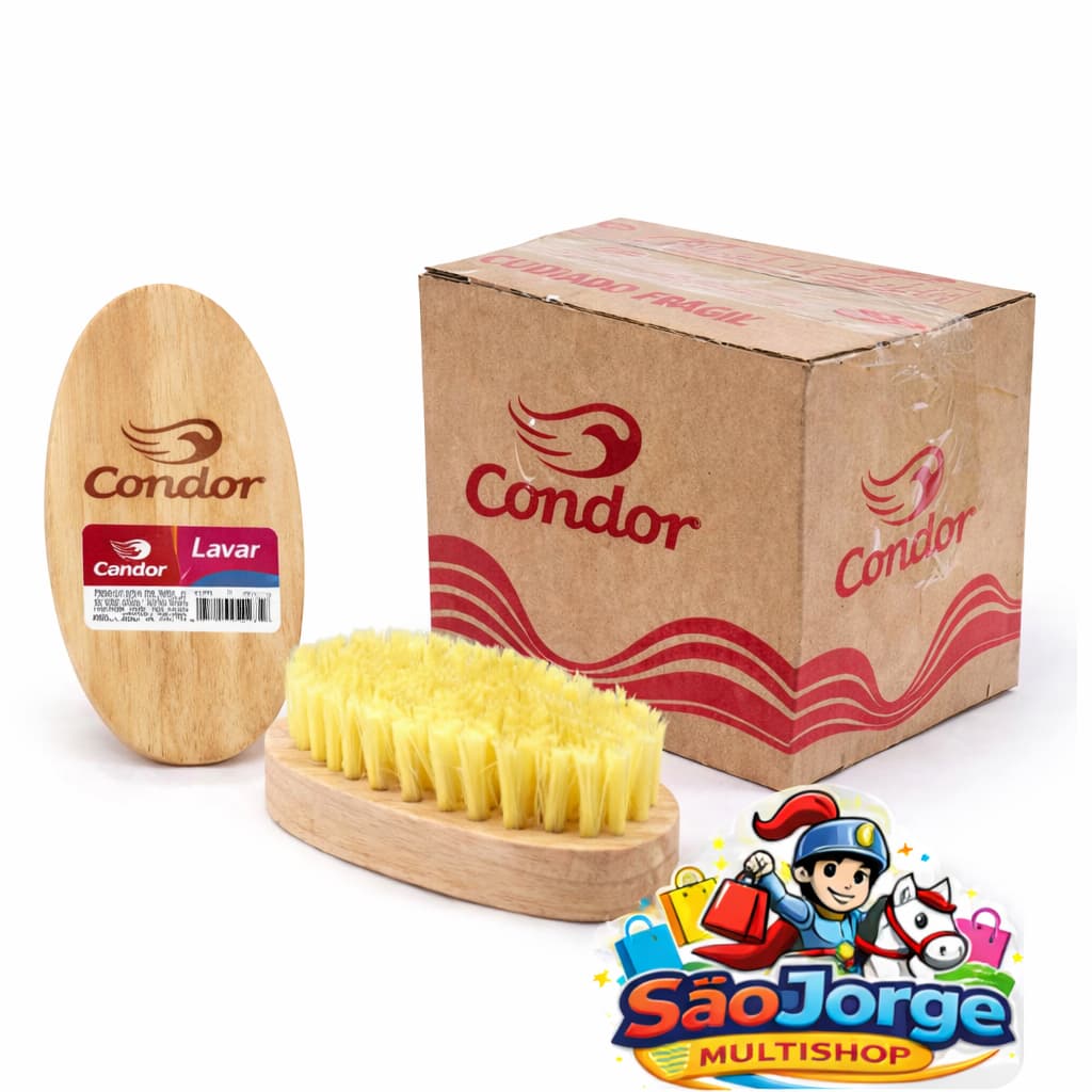 Escova de Lavar Roupas Condor Madeira – Caixa Fechada com 12 Unidades