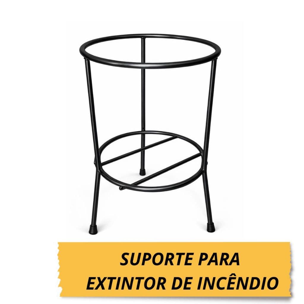 1 Suporte Tripé de Chão para Extintor de Incêndio em Aço Reforçado Industrial - Modelos de 4 a 12kg