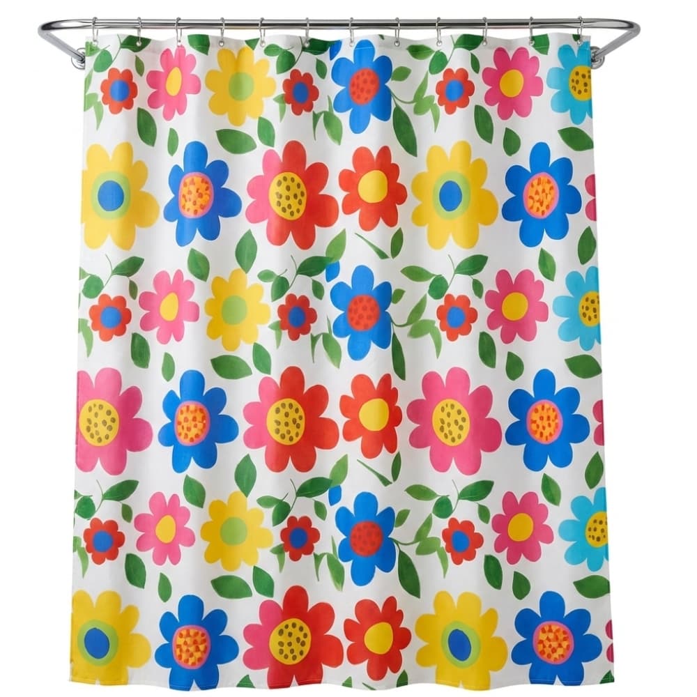 Cortina Box de Banheiro Plástico 1,80m x 1,38m - Lindas Estampadas Ganchos de Plastico - PANAMI