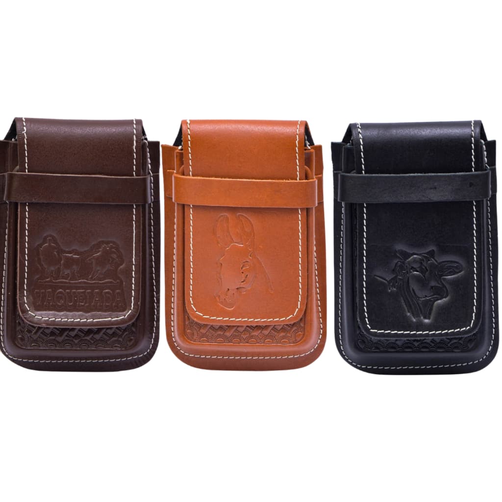 Bainha Capinha de Celular de Couro Legítimo Country Luxo Para Smartphone Celulares Vários Tamanhos