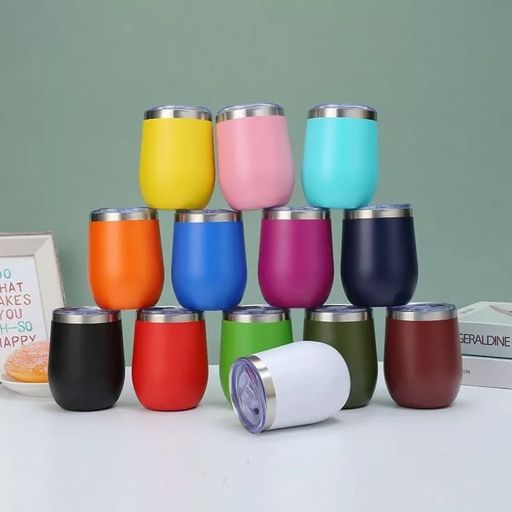 Copo Ovo Cuia Térmica 350ml Em Inox Com Tampa Acrílica Envio Imediato-Cores completas