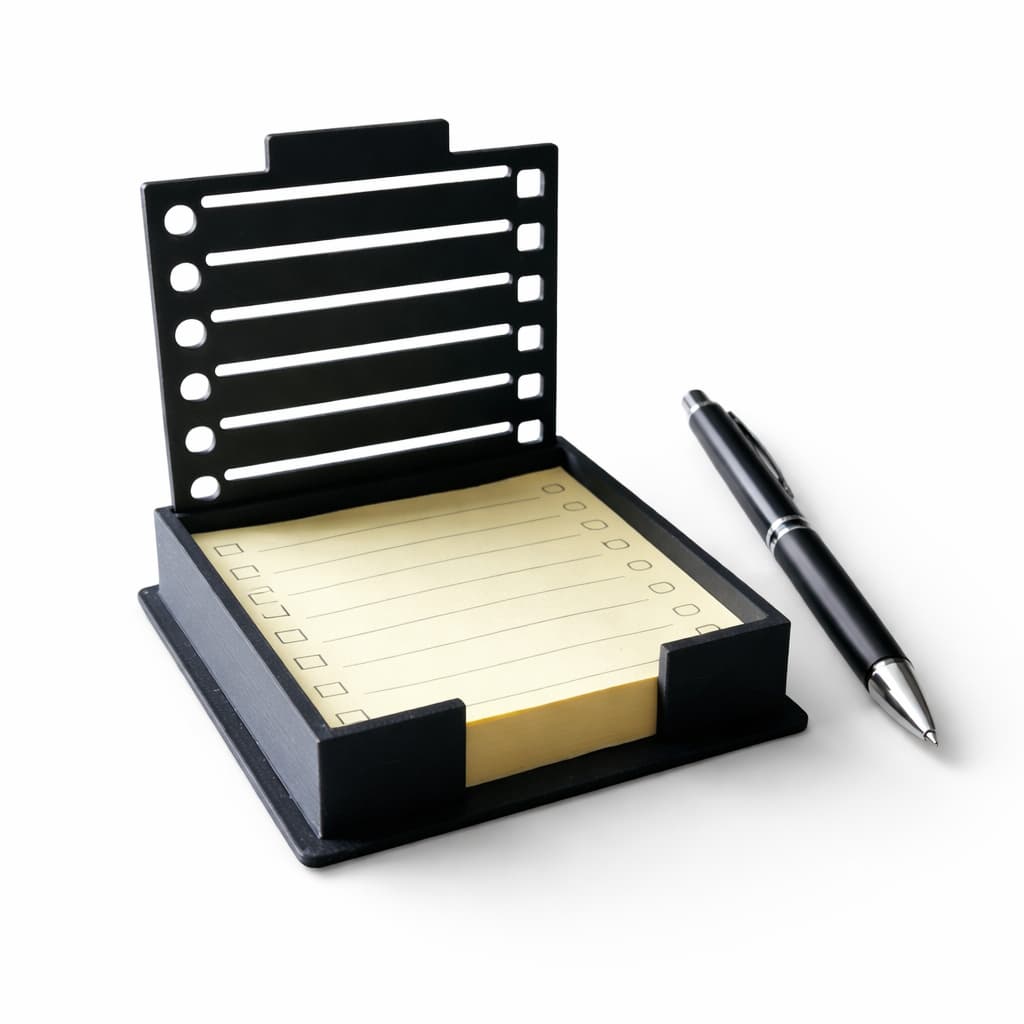 Suporte Organizador de Mesa para Notas Adesivas com Gabarito