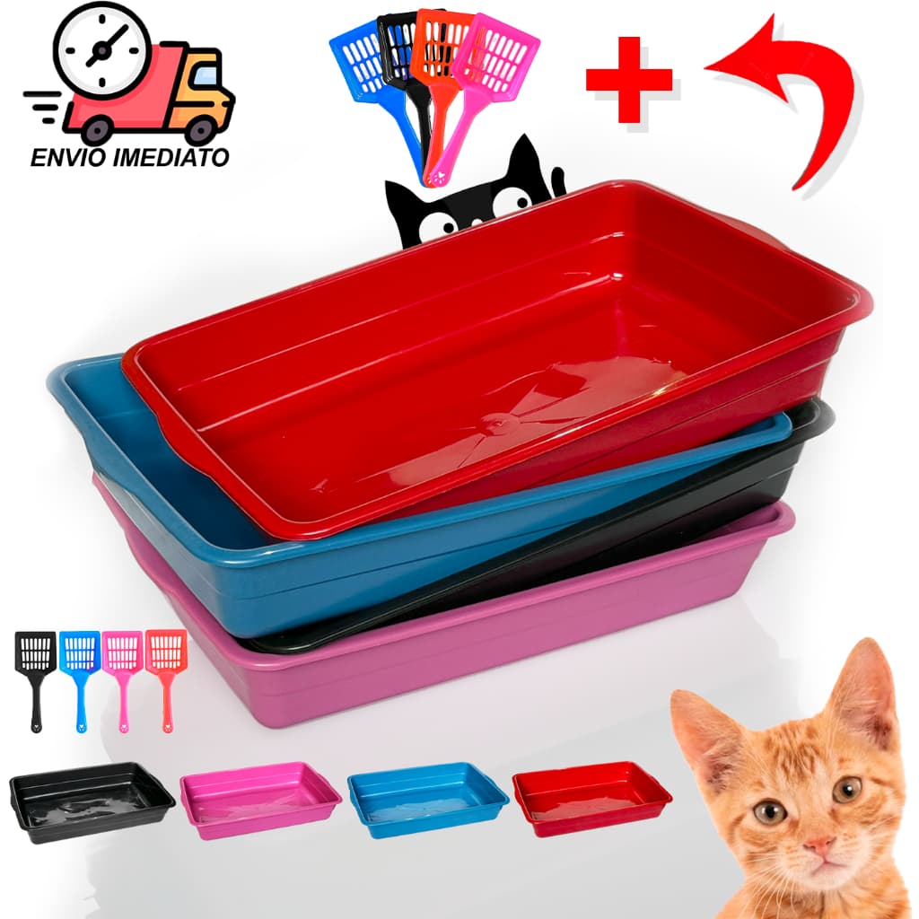 Caixa bandeja Banheiro de Gato Grande + Pá higiênica Para Gatos