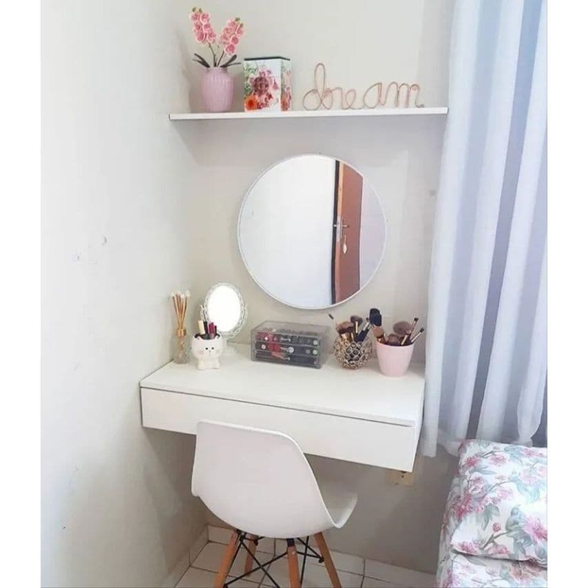 Penteadeira Suspensa com Gaveta Multifuncional Corrediça Organizadora Maquiagens Hall de Entrada Lar