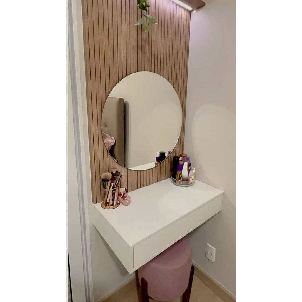 Penteadeira Suspensa com Gaveta Multifuncional Corrediça Organizadora Maquiagens Hall de Entrada Lar