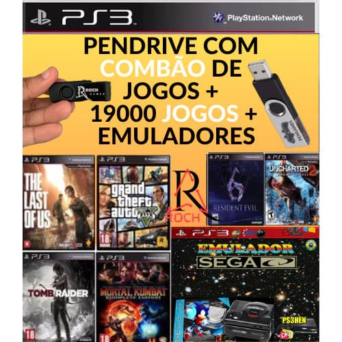 PENDRIVE HEN 4.93 PARA PS3: TENHA ACESSO A MAIS DE 19 MIL JOGOS E EMULADORES!