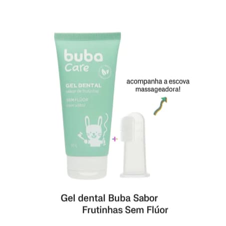Gel Dental infantil sem flúor com escova massageadora Buba care