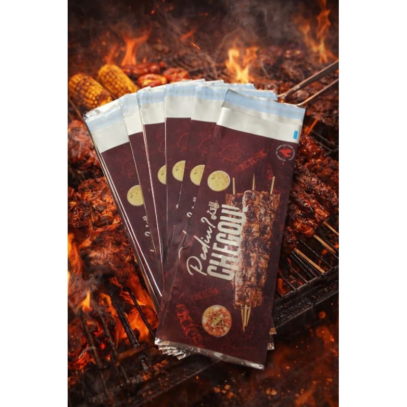 Embalagens Térmicas Para Espetinhos de Churrasco Saco Metalizada  50, 100 e 250 unidades