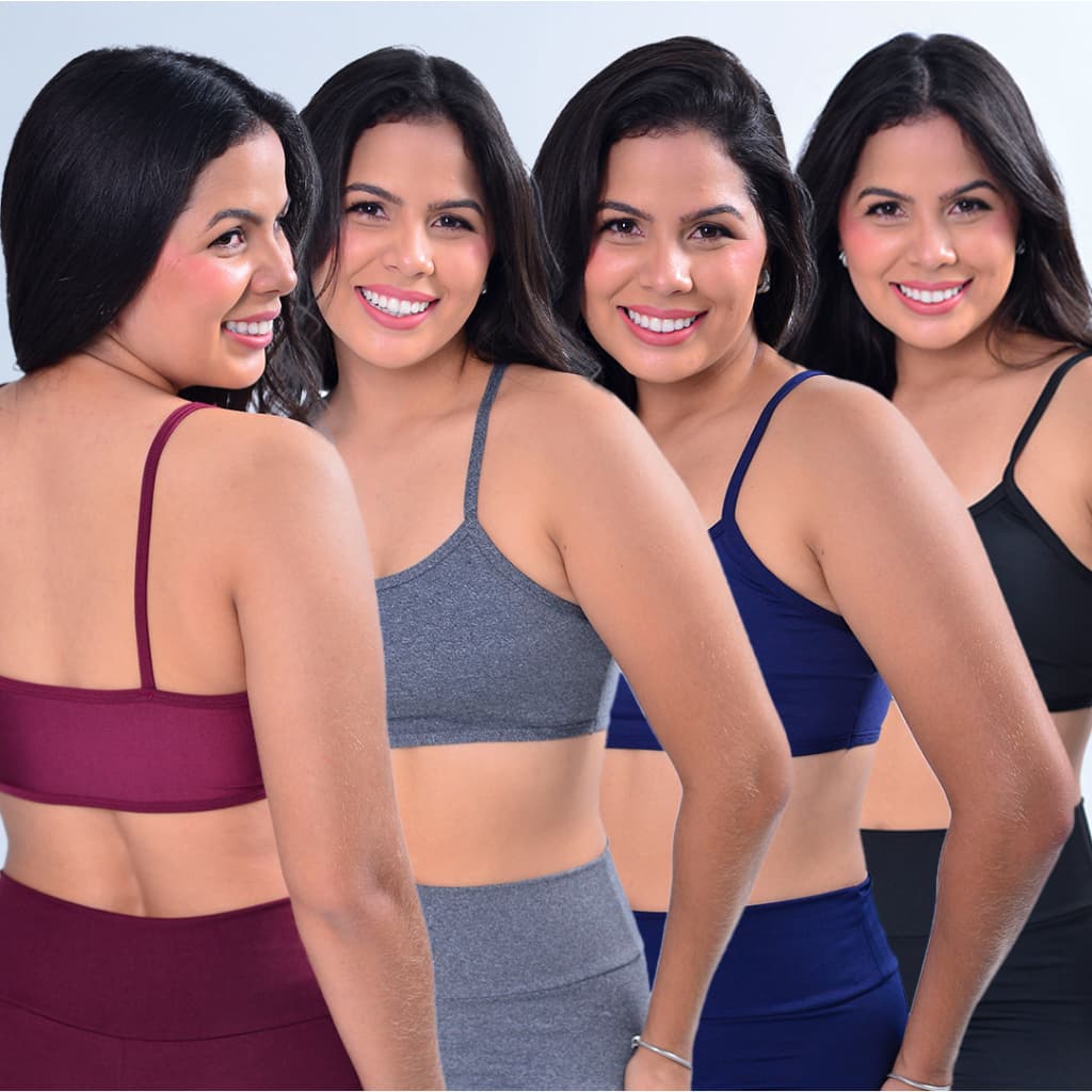 Kit 4 Top Alcinha Fitness Sem Bojo Feminino Academia Esporte Treino Dia a Dia