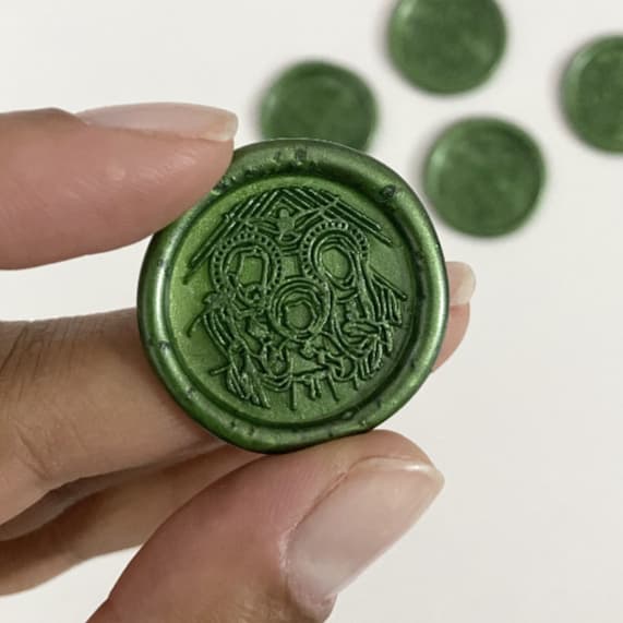 Lacre de Cera Personalizado Sagrada Família para Convite de Casamento