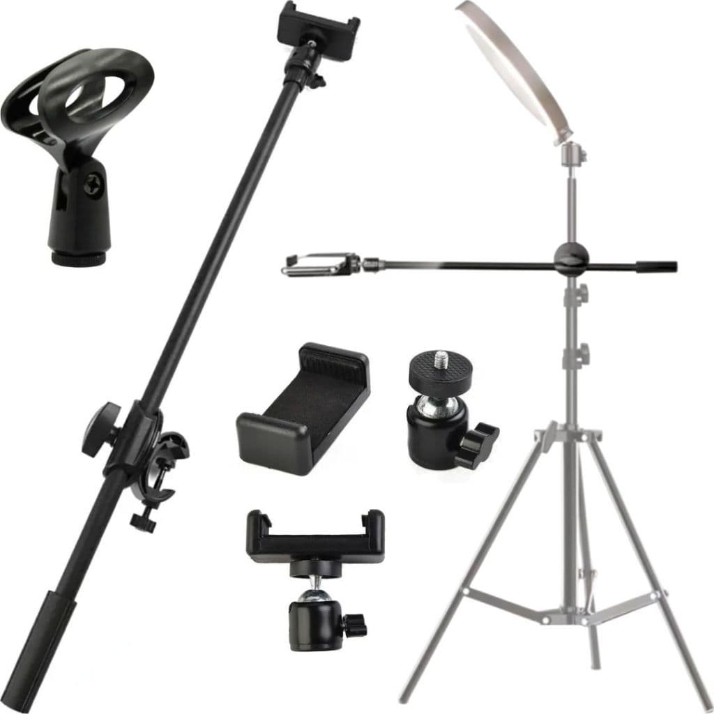 Braço barra haste transversal para tripé pedestal suporte microfone celular iphone