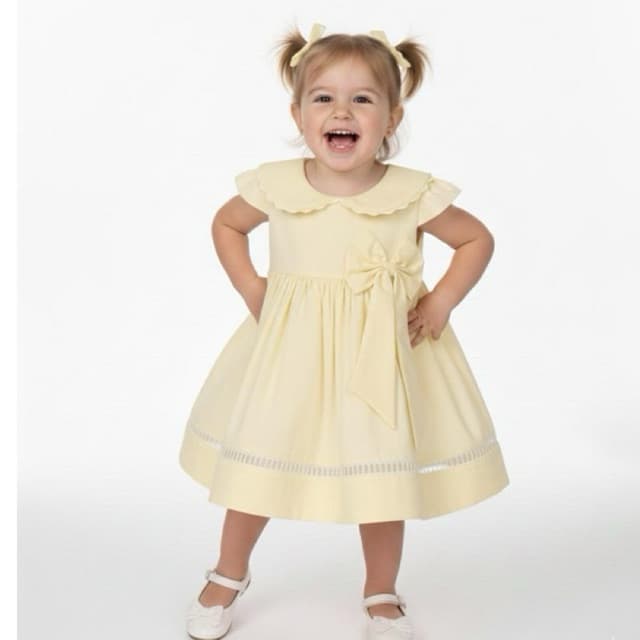 Vestido Infantil Boneca Retrô em Tricoline 100% Algodão - Luxo e Conforto