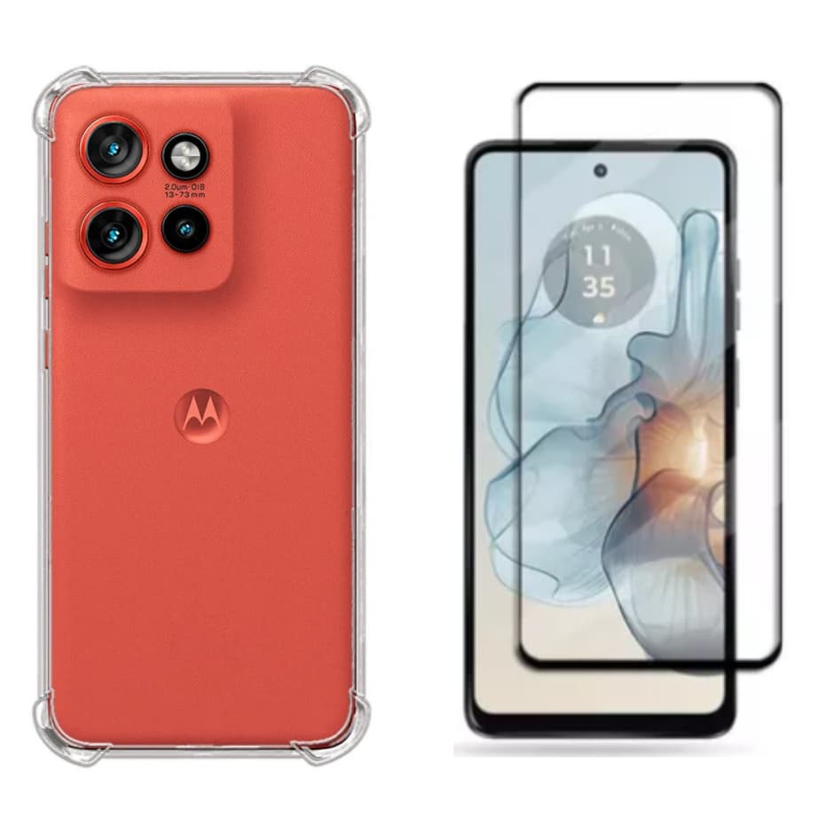 Kit Pelicula 3D Para Moto G05 G06 G15 G04 G24 + Capa Capinha Anti Shock