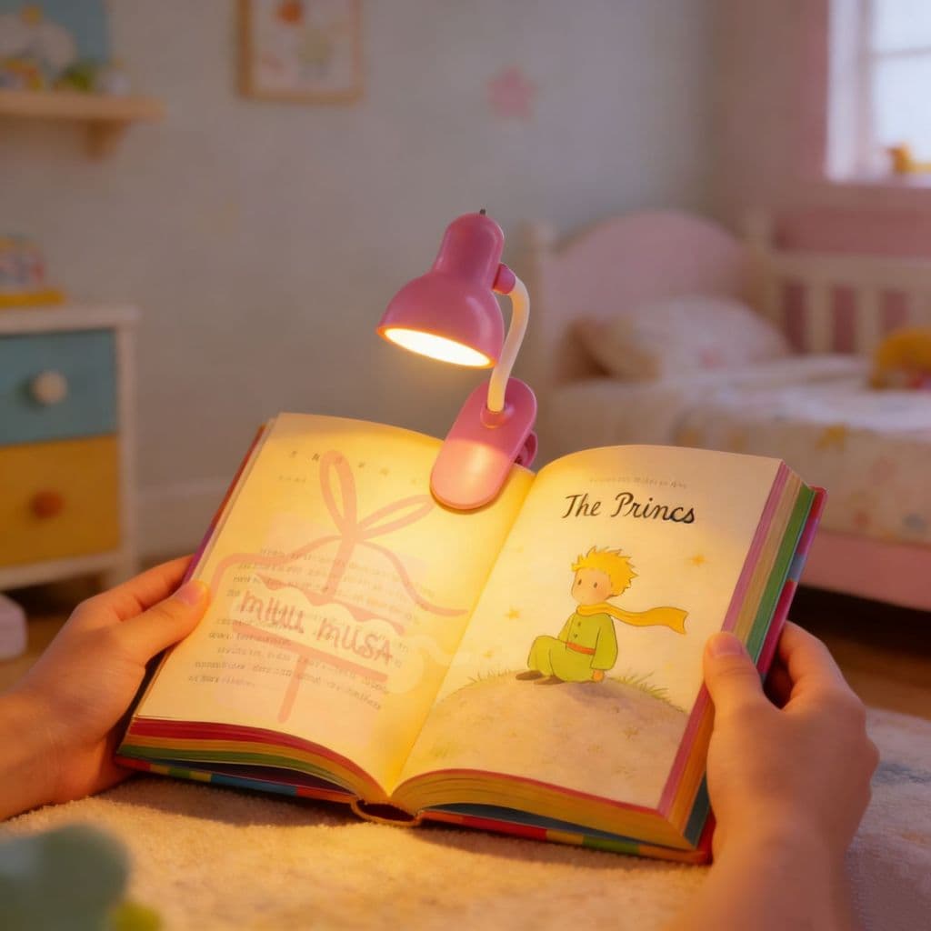 Mini Lâmpada De Mesa fofo LED Alimentada Por Bateria Livro De Leitura com Clipe De suporte Luz Portátil.