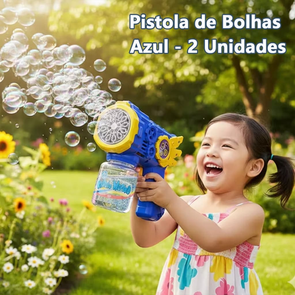 Brinquedo Maquina Automática Lança Bolha De Sabão Colorido Infantil Rosa Azul E Vermelho 50ML