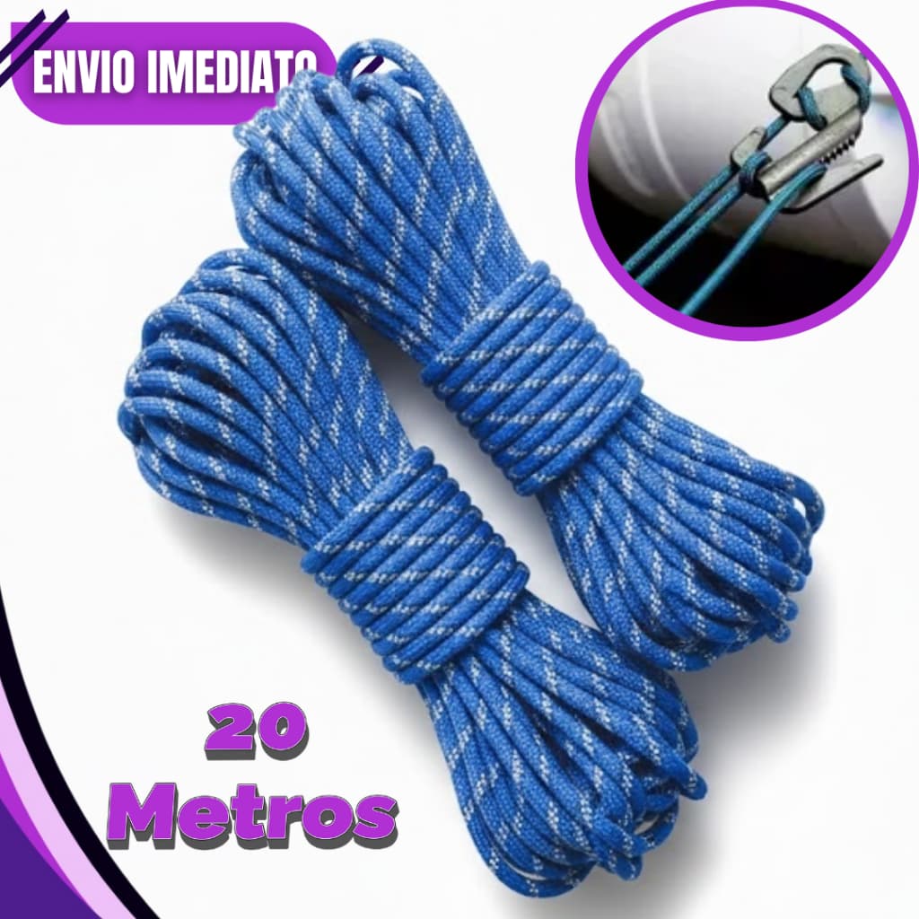 20 Metros Corda para Carga de Caminhão Balanço Uso Geral Cobertura Pintura Construção - 8mm Firmeza