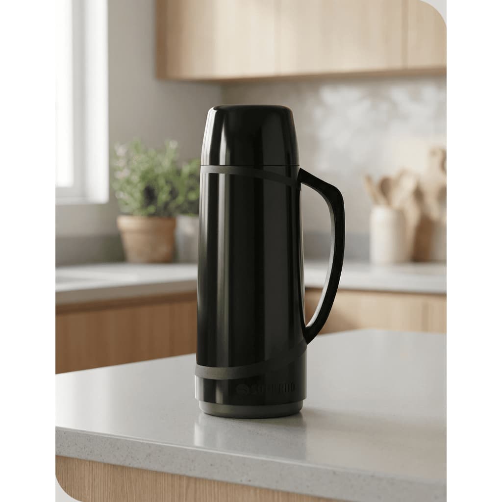 Garrafa Termica De 1 Litro Para Agua Chá ou Café Preta