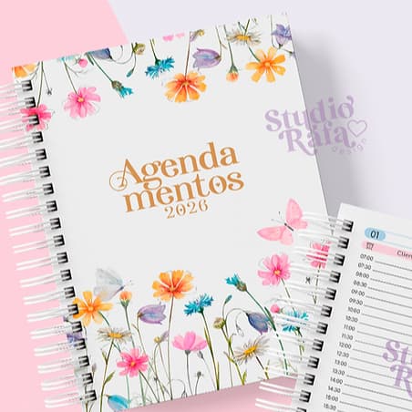 Agendamento Manicure, Nail Design, Lash Design, com 120 páginas, Capa Dura Personalizada, Agendamento de Clientes