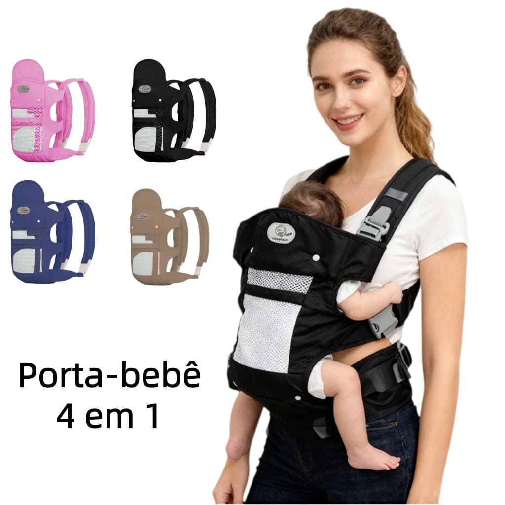 Sling 4 em 1 Melhorado: Ideal para Passeios com o Bebê (0-3 Anos, até 15kg). Tenha as mãos livres!