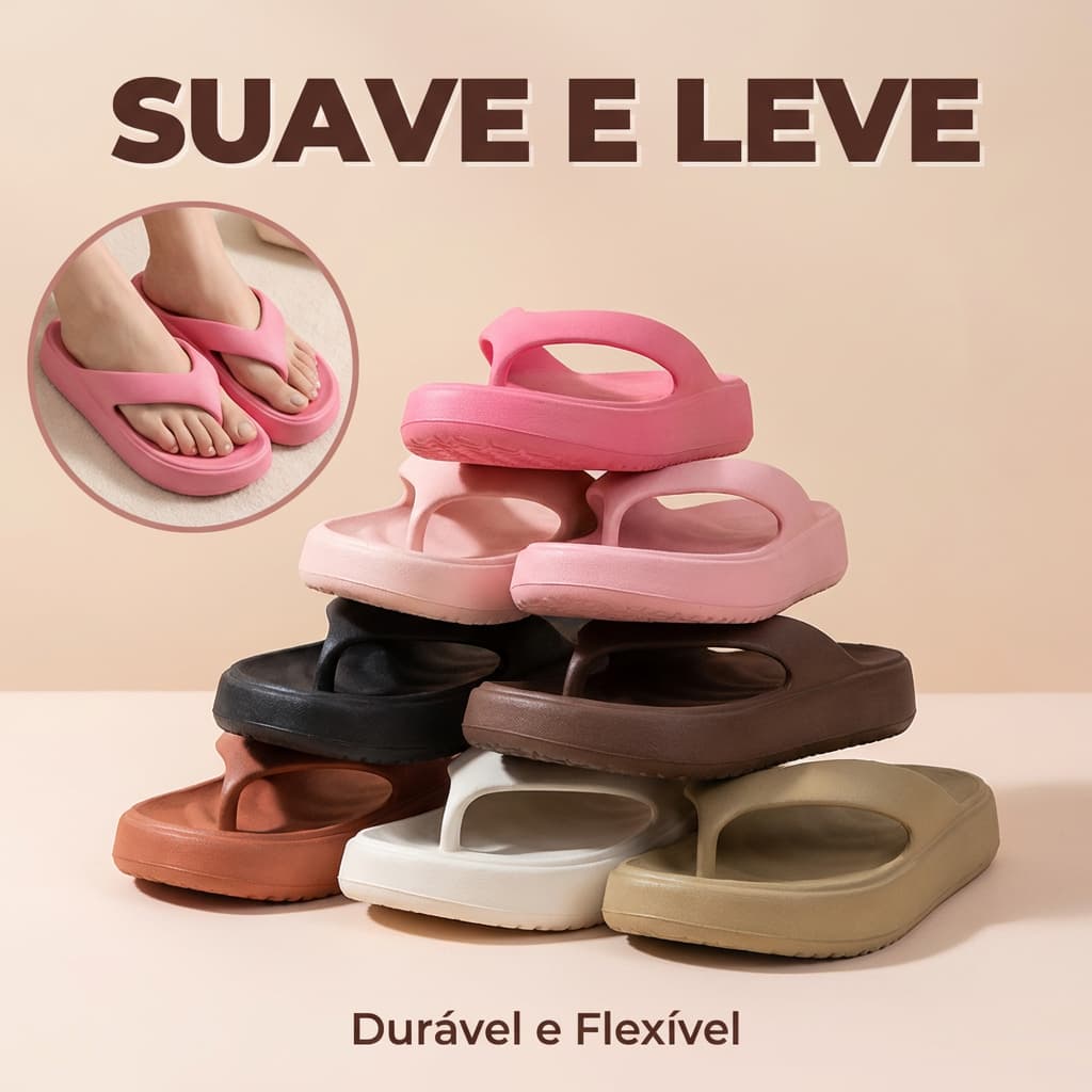 Chinelo EVA Confortável Tamanco Nuvem - Amortecimento de Impacto, Conforto e Design Ergonômico