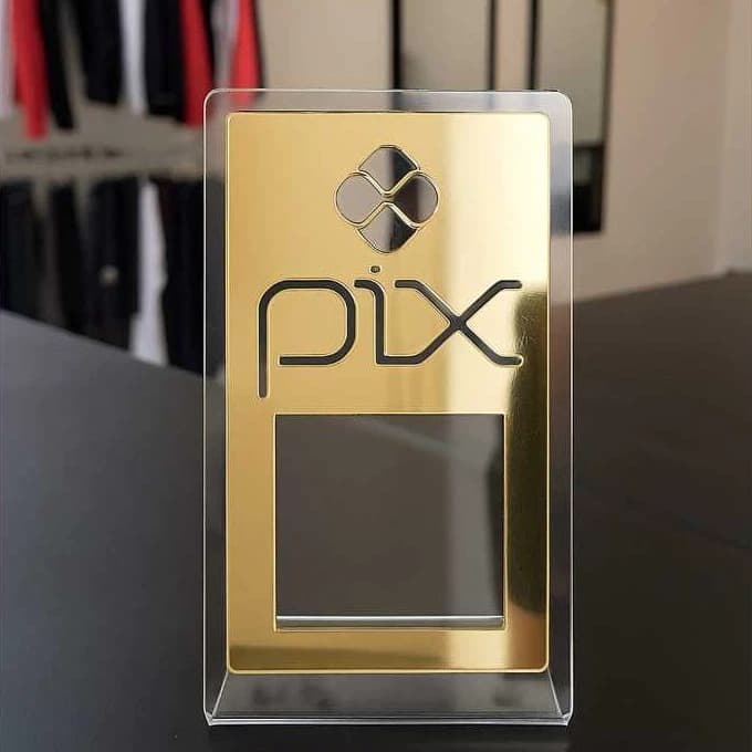 Placa Pix Display Escritório Salao Pagamento Qr Code Acrílico