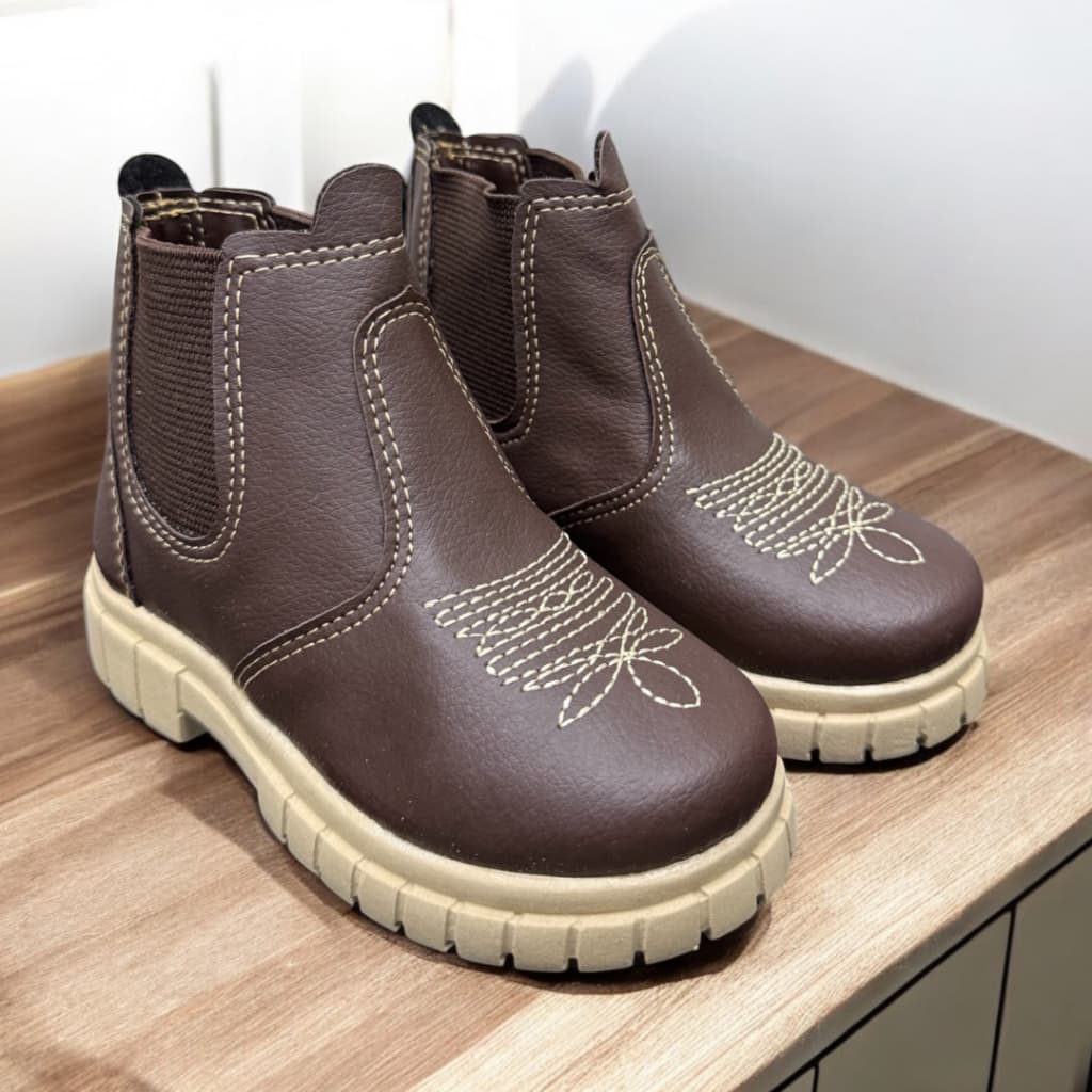 Bota Botina Jeca Jequinha Bordada Infantil Menina e Menino 20 ao 27