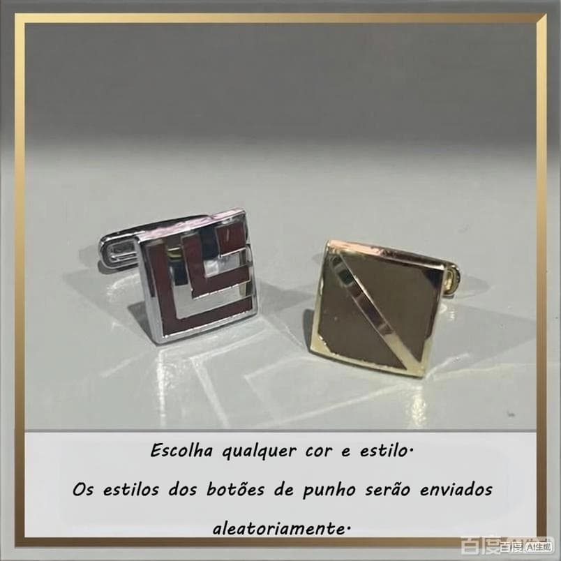 1 par de abotoaduras, acompanhado de uma caixa para abotoaduras com padrão de crocodilo.