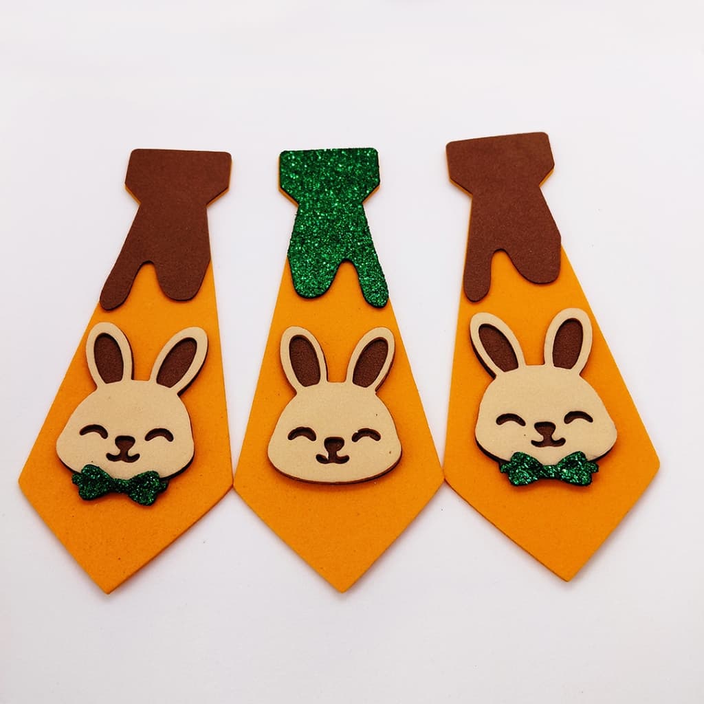 Kit 50 Gravatas Pet EVA Páscoa Coelhinho | Acessório Pet Pós Banho | Pet Shop | Envio Rápido