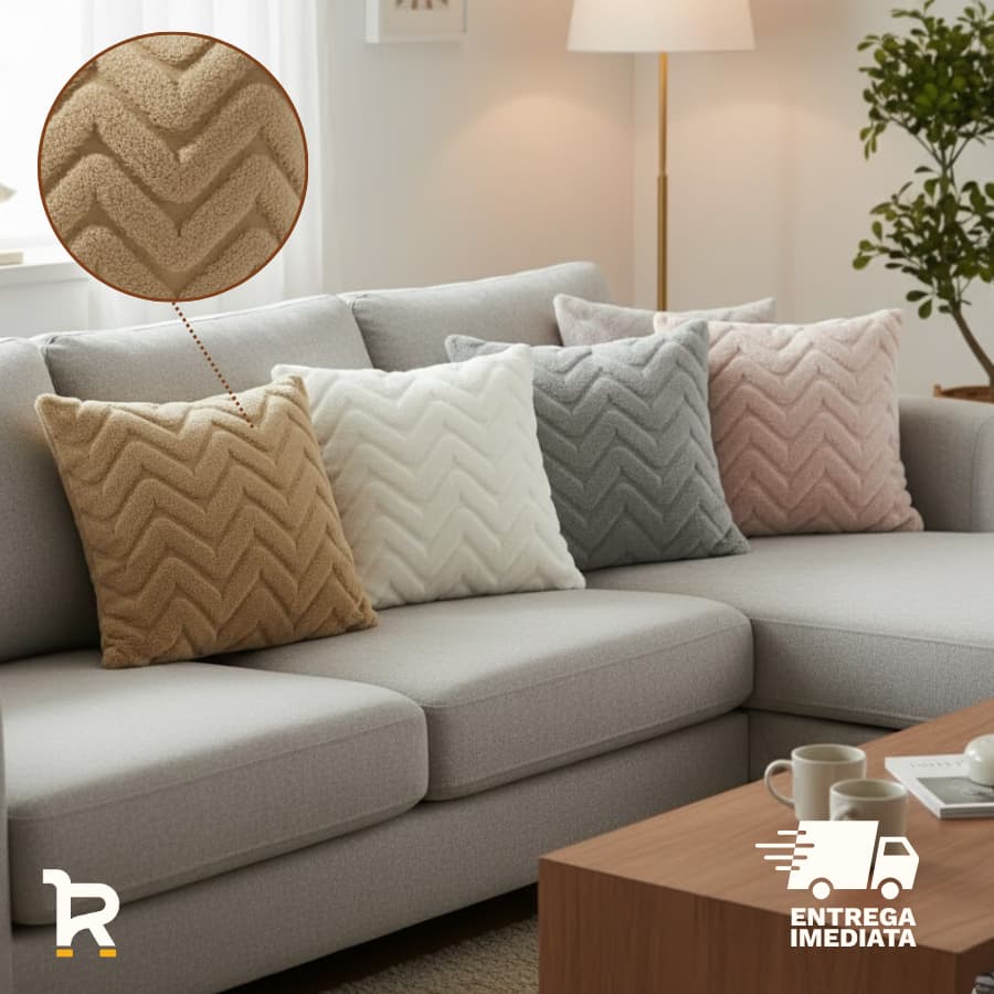 Capas Almofadas Decorativas 45X45cm Aveludada Pelúcia com Zíper para Quarto Sala Cama Sofá