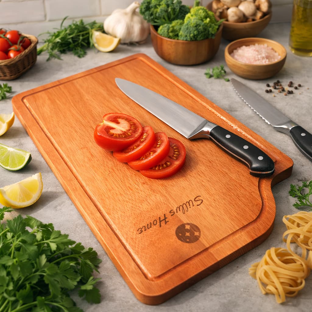 Tábua De Corte Cozinha Churrasco 35X22 cm Madeira Cuba Gourmet Stillus Home