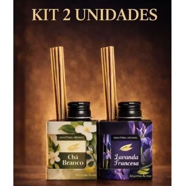 Kit 2 Difusor/Aromatizador de Ambiente Amazônia Aromas 270ml cada.Sala, Quarto, Banheiro,Escritório