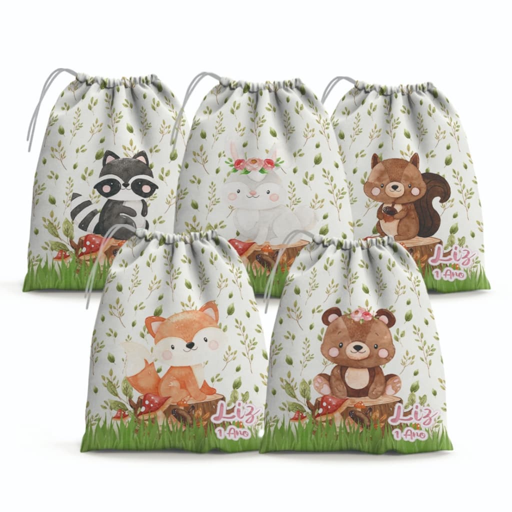 Kit 30 Sacolinhas Personalizada para Lembrancinha 15x20 cm Festa Infantil Nome e Idade