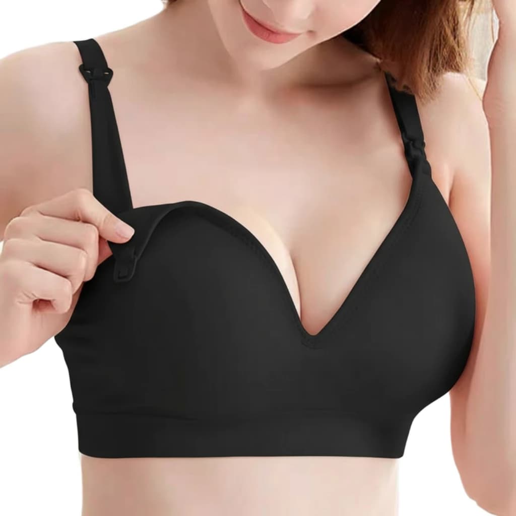 Kit 2 Sutiã Sutian Amamentação Com Bojo Fixo Sem Aro Alça Reforçada Maternidade Abertura Total Sustentação Confortável